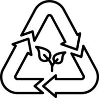 A recycling symbol with a plant in it vector