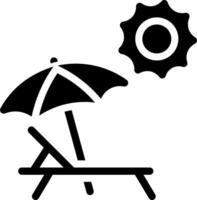 Beach chair and umbrella icon vector