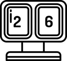 A black and white image of a clock with two numbers vector