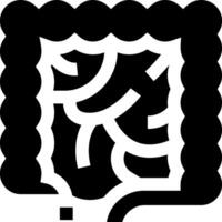 A black and white icon of a digestive system vector