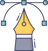 A pen and a pencil with a line connecting them vector