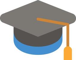 A graduation cap with a blue and gray color vector