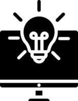 A computer monitor with an idea light bulb on it vector