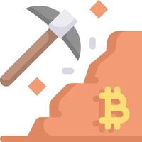 Bitcoin mining with a hammer vector
