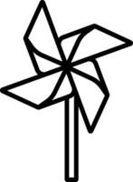 A black and white drawing of a windmill vector