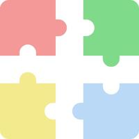 Four pieces of puzzle pieces are shown in different colors vector