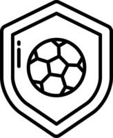 A soccer ball in a shield icon vector
