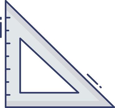 A triangle with a ruler on it vector
