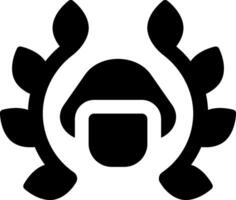 A black and white logo with a mushroom head vector