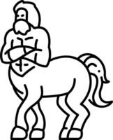 A man is standing on a horse coloring page vector