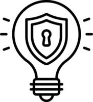 Light bulb with shield icon vector