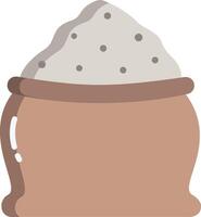 A brown clay pot with a white powder inside vector