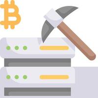 Bitcoin mining with a hammer vector