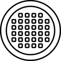 A black and white illustration of a round hole vector