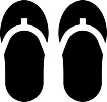Two black flip flops on a white background vector