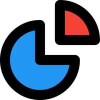 A blue and red circle with a blue arrow pointing to it vector