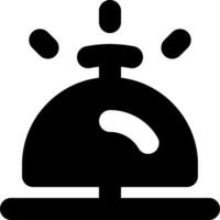 A black and white icon of a bell vector