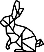 A black and white drawing of a rabbit vector