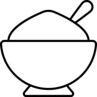 A bowl of cereal with a spoon in it vector