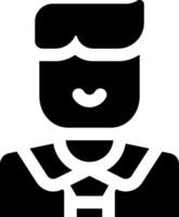 A black and white icon of a man with a tie vector