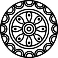 A circular design with a circular pattern in black and white vector