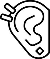 An ear icon with a small hole in it vector