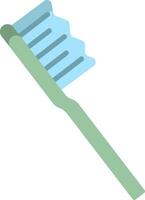 A toothbrush with a blue handle and green bristles vector