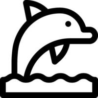 Dolphin jumping out of water icon vector