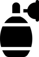 A black and white image of a perfume bottle vector
