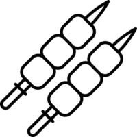 Two skewers on a skewer with a knife vector