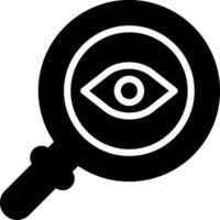 A magnifying glass with an eye icon vector