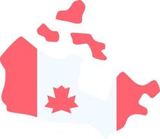 Map of canada with canadian flag vector