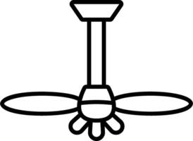 A black and white drawing of a ceiling fan vector