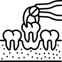 A toothbrush is being used to clean the teeth vector