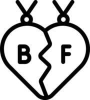A broken heart with the word bf on it vector