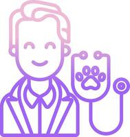 A doctor with a stethoscope and a dog vector
