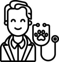A doctor with a stethoscope and a dog vector