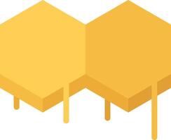 A yellow hexagon with dripping liquid vector