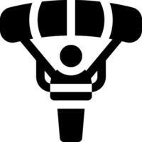 A black and white silhouette of a person with a parachute vector