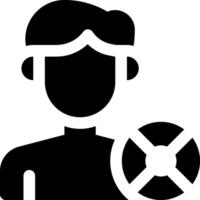 A man holding a disk icon vector