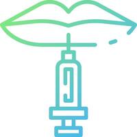 A syringe with a mouth on top of it vector