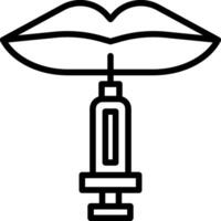 A syringe with a mouth on it vector