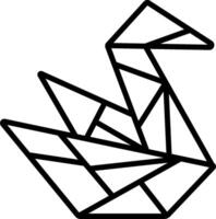 A black and white drawing of a geometric bird vector