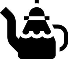 A black and white icon of a kettle vector