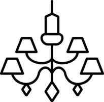 A chandelier with four lamps on a white background vector