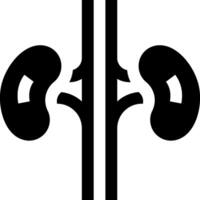 A kidney and a heart are shown in black and white vector