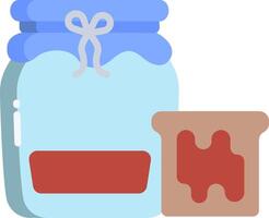 A jar of jam and a piece of toast vector