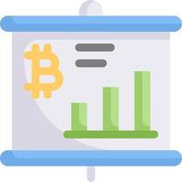 Bitcoin chart icon vector