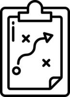 A black and white clip board with an arrow pointing to it vector