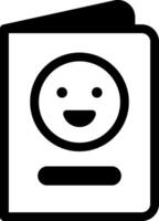 A black and white smiley face icon on a white background vector
